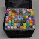 80 Colors Alcohol Markers with Base Dual Tip Drawing Markers for Adult and Kids Comics Coloring Sketching Illustration (80 White) -Refillable