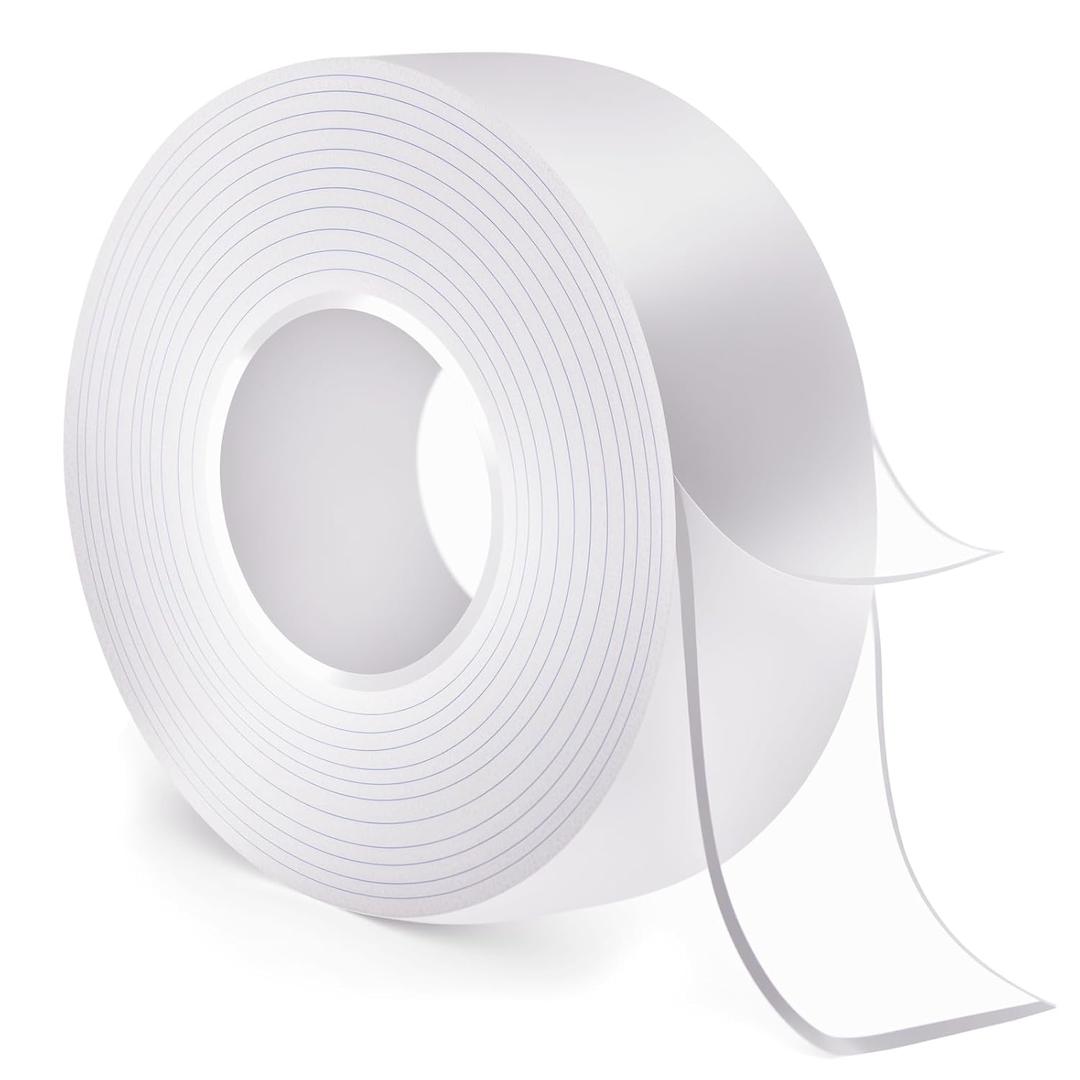 Nano Double Sided Tape Heavy Duty - 9.8ft Removable Clear Mounting Tape for Walls, Carpet, Rug & DIY  Strong Two Sided Adhesive Tape  No Residue, Washable, Traceless