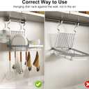 TQVAI Over Sink Dish Drainer Drying Rack, Stainless Steel Foldable Wall Mounted Dish Racks with Drainboard Hanging Rod and Sponge Holder, Silver