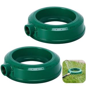 Mizelu 2 Pcs Lawn Circle Ring Sprinklers, Plastic Ring Sprinkler Base, Round Watering Spot Sprinklers for Outdoor Lawn Garden Yard Patio Irrigation System