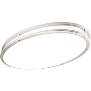 DAKASON 24Inch Oval LED Flush Mount Ceiling Light, 40W Large LED Light Fixture Ceiling for Kitchen/Living Room, 3500K/4000K/5000K Dimmable, Modern Low-Profile for Dining Room/Laundry, Brushed Nickel