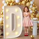 Imprsv Marquee Light Up Letters, 3FT Mosaic Letters with Light for Baby Shower Graduation Party Decor, Large D for Engagement Wedding Party Decorations (Need to Assemble)