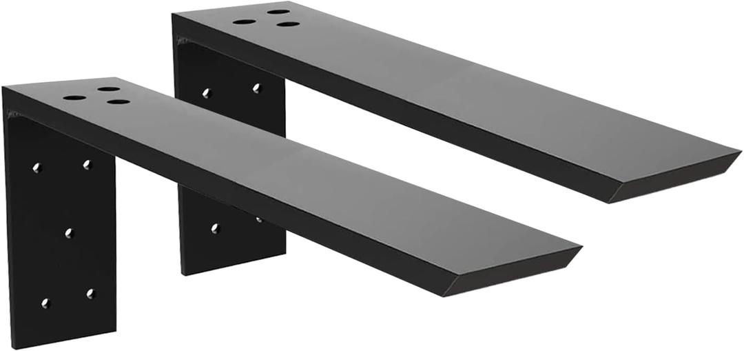 Countertop Support Bracket 2 Pack Heavy Duty Granite Hidden Forward L Shelf Bracket 18" x 8" x 2 1/2" Metal Corbels for Quartz/Wood/Concret/Laminate Countertops
