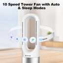 22" Bladeless Tower Fan, 80 Oscillation, 9-Hour Timer, 10 Speeds, Remote Touch Control, Easy Clean, Quiet, Cool Air Multiplier for Bedroom Home Office Living Room