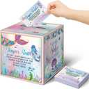 Teling 51 Pieces Diaper Raffle Tickets with Card Box Baby Shower Decorations Baby Shower Holder Box for Girl Boy Diaper Raffle Party, Mermaid 