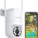 FOSCAM 4K Security Camera Outdoor, Full Space Sense WiFi Camera 360 Radar Auto-Tracking, No-Blind-Spot View, Human/Car/Motion/Sound Detection, Color Night Vision, IP66 Compatible with Alexa