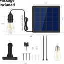 Solar Light Bulb Dusk to Dawn Outdoor Waterproof 3000K with Cable 9.8FT Portable Solar Powered Pendant Lingting for Replacement DIY, Chicken Coop, Shed 2 Pack