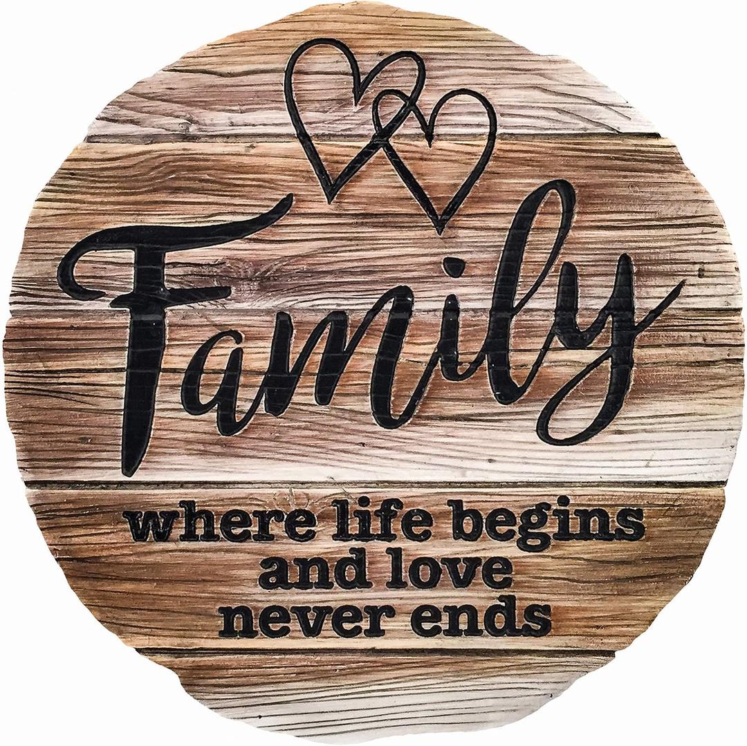 Spoontiques - Garden Dcor - Family Stepping Stone - Decorative Stone for Garden (Family Never Ends)