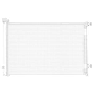 Retractable Baby Gates for Stairs, Mesh Dog Gate for Doorways, 33.6" Tall, Expands to 55" Wide,Pet Safety Essential Fit for Baseboards, Wide Toddlers Gates for Hallways, Indoor & Outdoor,White