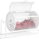 Teenyyou Small Raffle Drum Upgraded Ticket Spinner Holds 600 Tickets Raffle Wheel Spinner with Stand Drum Cage for Games Events (White)