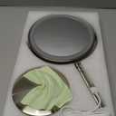 DEIOVWXS Makeup Mirror, 3000mAh Rechargeable Double-Sided Magnifying Vanity Mirror with 3 Colors, 1X/10X, 360 Rotation, Adjustable Brightness, Gifts for Mom, Women,Wife, Girls, Dorm Room Essential (Nickel)