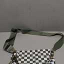 Black and White Checkered Crossbody Bag Bum Bag for Women,Spacious Checkered Purse Fanny Packs Belt Bag (Beans Green Checkered)