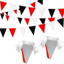 100 Feet Red Black White Pennant Banner Flags Party Decorations Triangle Hanging Bunting Flag Garland for Graduation Birthday Wedding Mickey Mouse Ladybug Theme Outdoor Decor