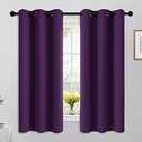 Yakamok Blackout Curtains Room Darkening Thermal Insulated Grommet Top Solid Window Curtains for Living Room, 42W x 63L,Purple,2 Panels