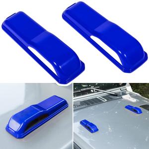 Engine Hood Hinge Cover Trim Exterior Accessories Decoration for 2018-2025 Jeep Wrangler JL JLU Sports Sahara Freedom Rubicon Unlimited Gladiator JT 2-Door & 4-Door (Blue 2PCS)