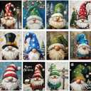 Sherr 12 Pcs Pre Drawn Canvas Pre Printed Canvas for Adults Sip and Paint Party Canvases Painting Kit for Summer Easter Mother's Day Party Favor(Xmas Gnome,8 x 10 Inch)