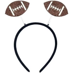3 x AIUPUOC Football Headband for Women Cute Football Design Headband Head Boppers Sports Hair Accessories for Football Mom Fans Game Day Cheer Hairband Non Slip (Brown B, Average)