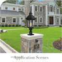 zeyu Exterior Large Post Light Fixture, 25.6 Inch Outdoor Pole Lantern Light for Outside, Die-Cast Aluminum in Black Finish, Seeded Glass Shade, ZX54P BK