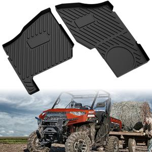 SAUTVS TPE Floor Mats for Ranger XP 1000 18-25, Front Row Floor Liners All Weather Protection Slush Mat Liners for Polaris Ranger 1000 / XP Crew 2018-2025 Accessories (2PCS #2882780)