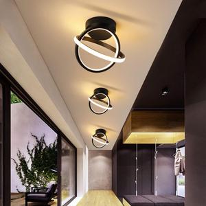 CANEOE Black Led Hallway Light, 3000K Modern LED Ceiling Light Fixtures, Creative Design Round Hallway Light Fixtures for Living Room Bedroom Corridor Aisle Indoor Ceiling Lamp (Warm White)