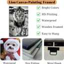 ZHIYYHAO Black and White Lion Canvas Wall Decor Lion with Cub Picture Wild Animal Painting Modern Artwork for Bedroom Living Room Nursery Home Decor A-418.00L X12.00W''