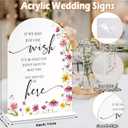 2 x You Should Be Here Wedding Memorial Table Sign, Wild Flower Arch Acrylic Wedding Signs for Reception, Love Is In Bloom Bridal Shower Floral Engagement Party Decorations, 6x8 Inch