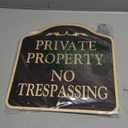 Large (2 Pack) No Trespassing Signs Private Property, Metal, Aluminum, Includes Metal Yard Stakes for Easy Installation, 12x12 Inches