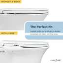 LUXE TS1008E Elongated Comfort Fit Toilet Seat with Slow Close, Quick Release Hinges, and Non-Slip Bumpers (White)