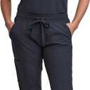 Women's Tuck-In Top/Jogger Scrub Set Medical Nursing Top and Pant Medical Suit ,Gray ,Size L