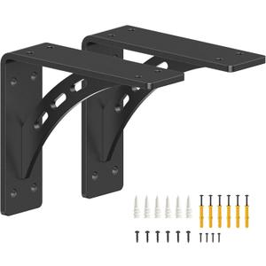 6 inch x 5 inch Heavy Duty Shelf Brackets ,Premium Alloy Metal Mantel Brackets (Set of 2) Fireplace Mantel Brackets - Countertop Support (6'' x 5 '')