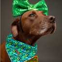 Elegant little tail St Patrick's Dog Bandana,Trefoil Puppy Dog Scarf 1PC Washable Soft Female or Male Square Bib Kerchief Adjustable Pet Bandana for Medium Large Dogs