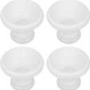 PRETYZOOM 4 Pack White Roman Flower Pots for Wedding Centerpieces, Mini Pedestal Vase for Party, Anniversary, Ceremony, Indoor and Outdoor Decoration, 6.29x5.51 Inches