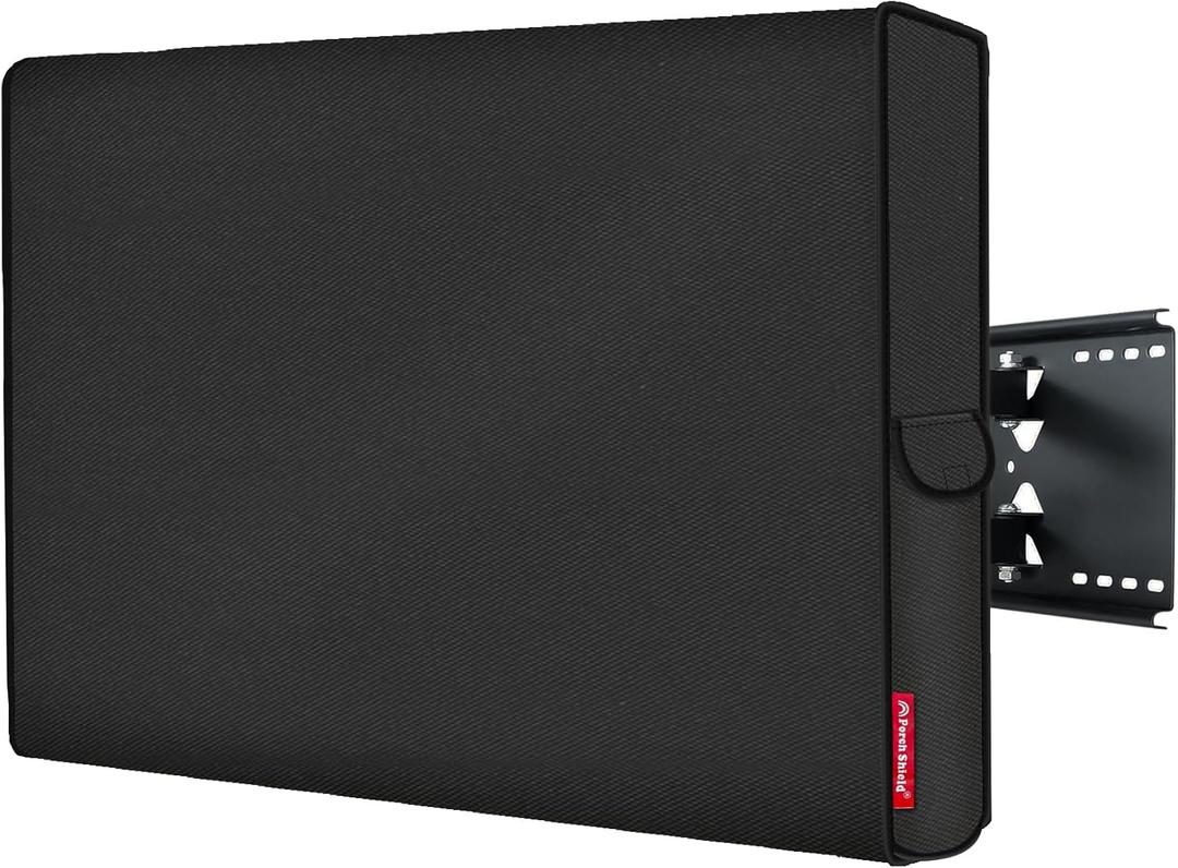 Porch Shield 40-43 inches Outdoor TV Cover Universal Weatherproof Protector for LCD, LED, Plasma Flat TV Screen, Compatible with Wall Mounts and Stands (Black)
