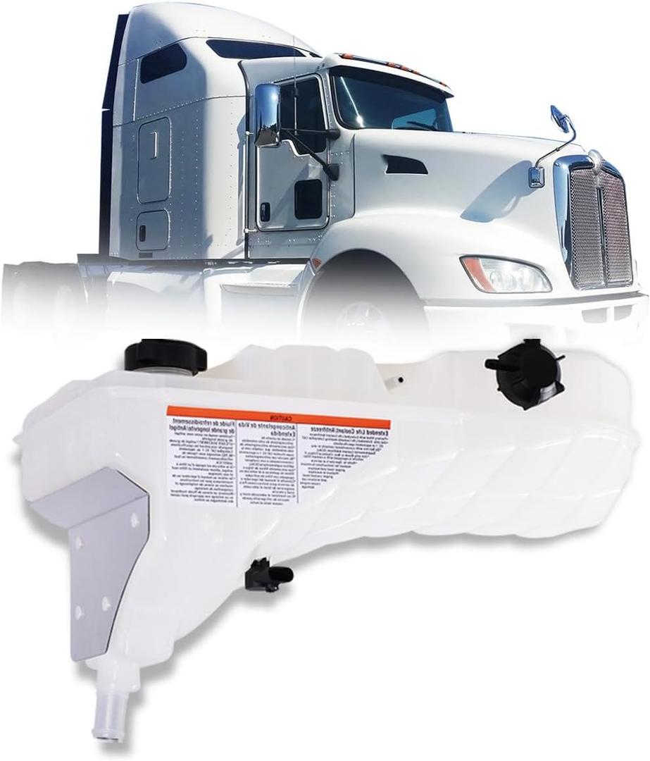 Coolant Reservoir Fits Kenworth T660 T800 W900 T700 T2000 Peterbilt 386 389 388 348 365 367 377 382 384 385 [with Cap] Replacement Semi Trucks Engine Coolant Tank