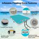 TONKOUM 8ft x 5.25ft x 0.5ft Inflatable Floating Dock Platform, Multi-People Water Mat Swim Docks, Inflatable Dock Raft for Lake/Boat/Island/Pool