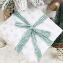 MAYREEL 1 Inch Slate Blue Crushed Velvet Ribbon Frayed Edge Hand Torn Fringe for Bridal Bouquets Invitations Vow Books Gift Baskets Hair Bows 6 Yards