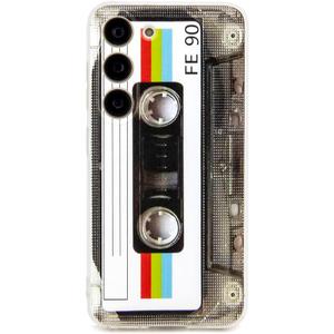 FAteamll Case for Galaxy S23 with Reinforced Corners TPU Soft Bumper Retro Cassette Tape Case Compatible with Samsung Galaxy S23
