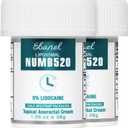 Ebanel 5% Lidocaine Numbing Cream, 2-Pack Pain Relief Burn Itch Numb Cream, Maximum Strength Topical Anesthetic with Allantoin, Vitamin E for Local and Anorectal Uses, Hemorrhoid Treatment
