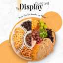 Chip and Dip Serving Set, 13.5" Serving Platters and Trays, Appetizer Serving Tray, Divided Serving Tray, Party Serving Relish Trays and Platters, Lazy Susan Taco Bar, Lazy Susan Serving Platter