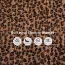Electric Heated Blanket 84"x90" Queen Size, Dual-Sided Microplush Sherpa for Bedroom Couch Use, 4 Heat Settings & 10 Hours Auto Off Energy Saving, Dual Controller, Machine Washable - Leopard Print