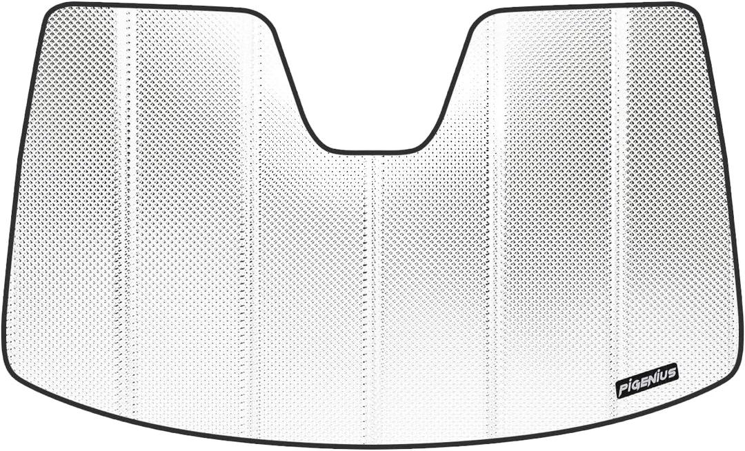 Windshield Sun Shade for Mazda 3 2019-2024. Reflective Aluminum Film Front Window Sunshade - BLAZBLOCK (Shiny Silver (Classic))