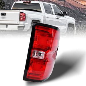 Tail Light Assembly Compatible With 2016-2019 Chevy Silverado 1500 2500 HD GMC Sierra 3500 HD Right Passenger Side Taillight Brake Lamp with Bulb Halogen Type