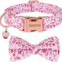 ADOGGYGO Birthday Dog Collars with Bow, Detachable Bowtie, Metal Buckle, Adjustable Girl Pet Birthday Party Supply for Medium Dogs (Medium)