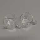 Espresso Cups Set of 2, 4 OZ Double Spouts Cups, Shot Glasses, Milk Cup with Handle, Clear Glass, Espresso Accessories for Machine, Small