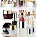 AMEITECH Makeup Organizer, 360 Degree Rotating Adjustable Cosmetic Storage Display Case with 8 Layers Large Capacity, Fits Jewelry, Makeup Brushes, Lipsticks and More, Clear