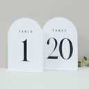 White Arch Table Numbers for Wedding, 20 Pack 5"x7" White Arch Acrylic Table Numbers 1-20 with stand, Perfect for Wedding Event Reception