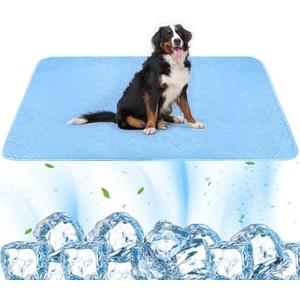PatiencET Dog Cooling Mat, 22"' x 28'' Upgrade Pet Cool Mat for Dogs Cats, Summer Ice Silk Dog Cooling pad & Washable Pee Pad for Indoor or Outdoor - Bottom Waterproof and Anti Slip