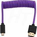 HangTon Micro HDMI to HDMI 4K 8K 60p Braided Coiled Cable for Sony ZVE-10 A7S A7R Canon R10 R6 MKII Lumix Camera SmallHD ATOMOS Ninja V Monitor Type A D HDMI 2.1