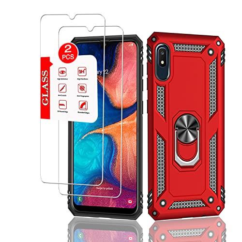 Anvzle for Samsung Galaxy A10E Case with [1 Pack] Tempered Glass Screen Protector, for Galaxy A10E Heavy Duty Armor [Military-Grade] Protective，with Magnetic Kickstand Car Mount Holder Phone Case