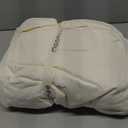 MooMee Wavy Striped Duvet Cover Set 100% Washed Cotton Linen Like Textured Breathable Durable Soft Comfy (Cream White, Oversized Queen 98"x98")